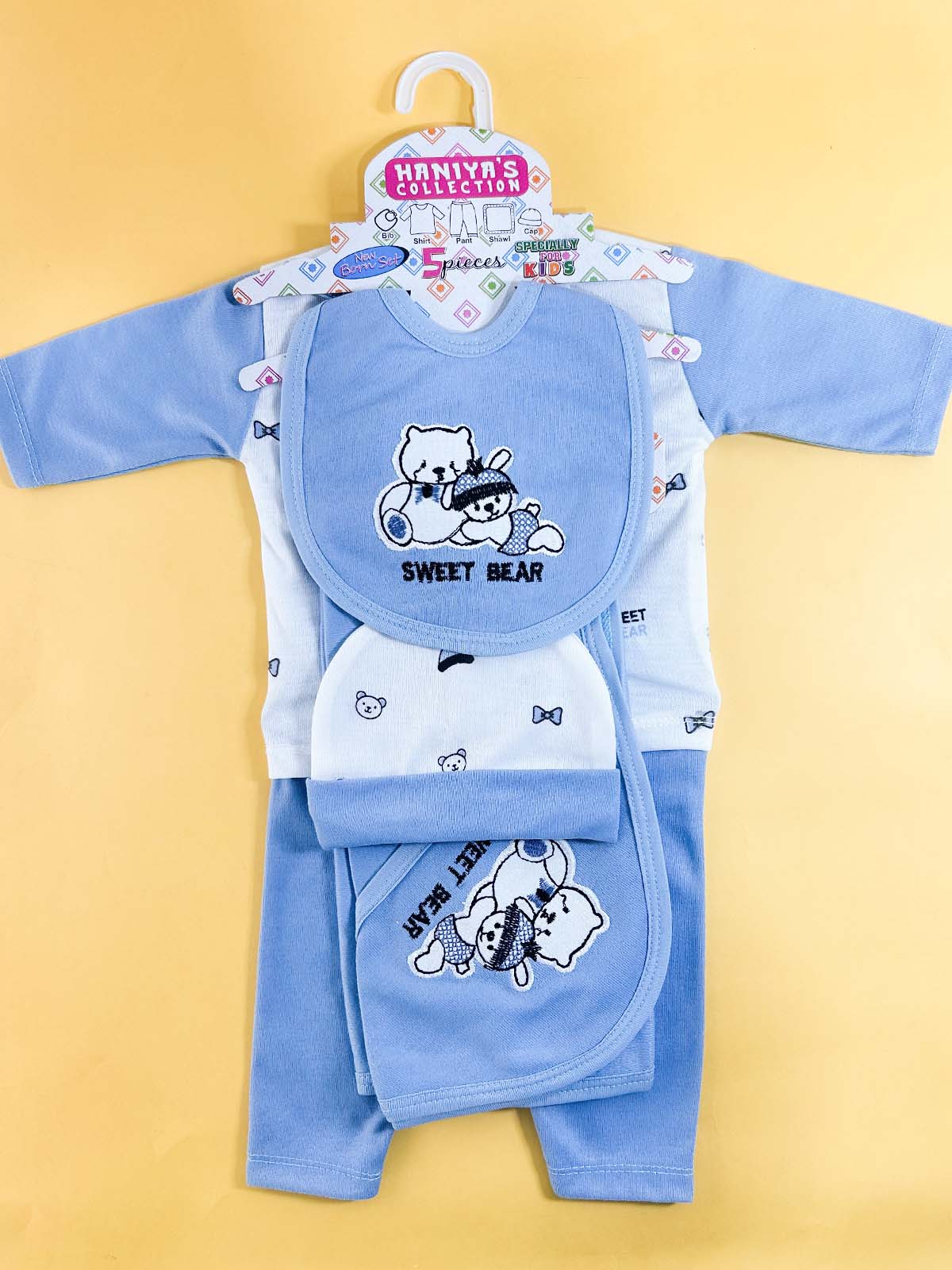 0Mth - 3Mth Blue 5Pcs Gift Set For Newborn HG NBGS313