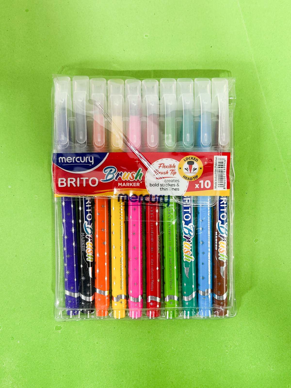 Pack Of 10 Mercury Brito Brush Marker PB233