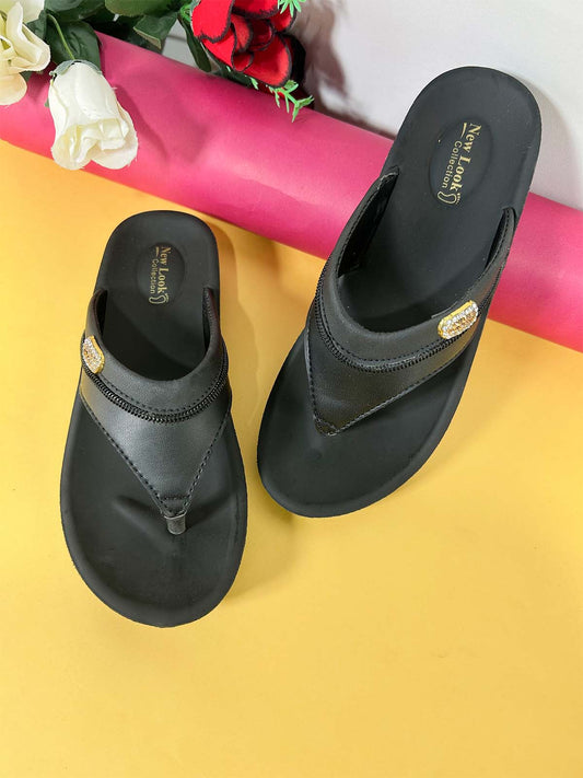 Black Casual Slipper for Women WS41