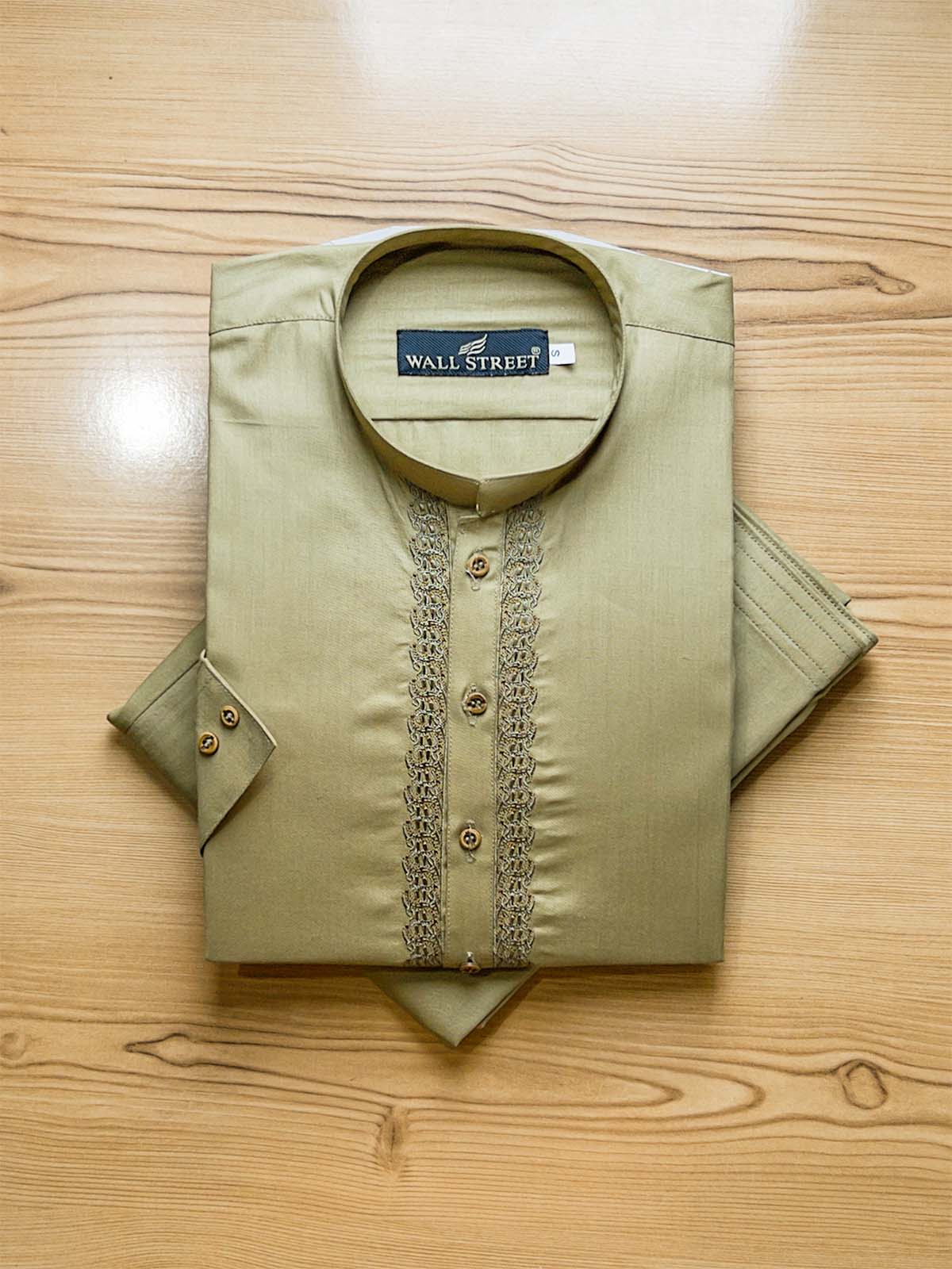 891-9 Stitched Suit Sherwani Collar Kameez Shalwar For Men MSK346