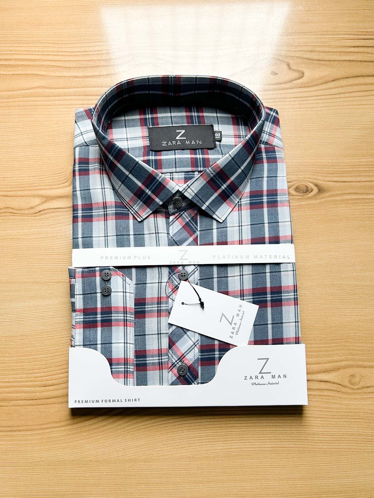 Grey Checks Formal Dress Shirt For Men MFS545