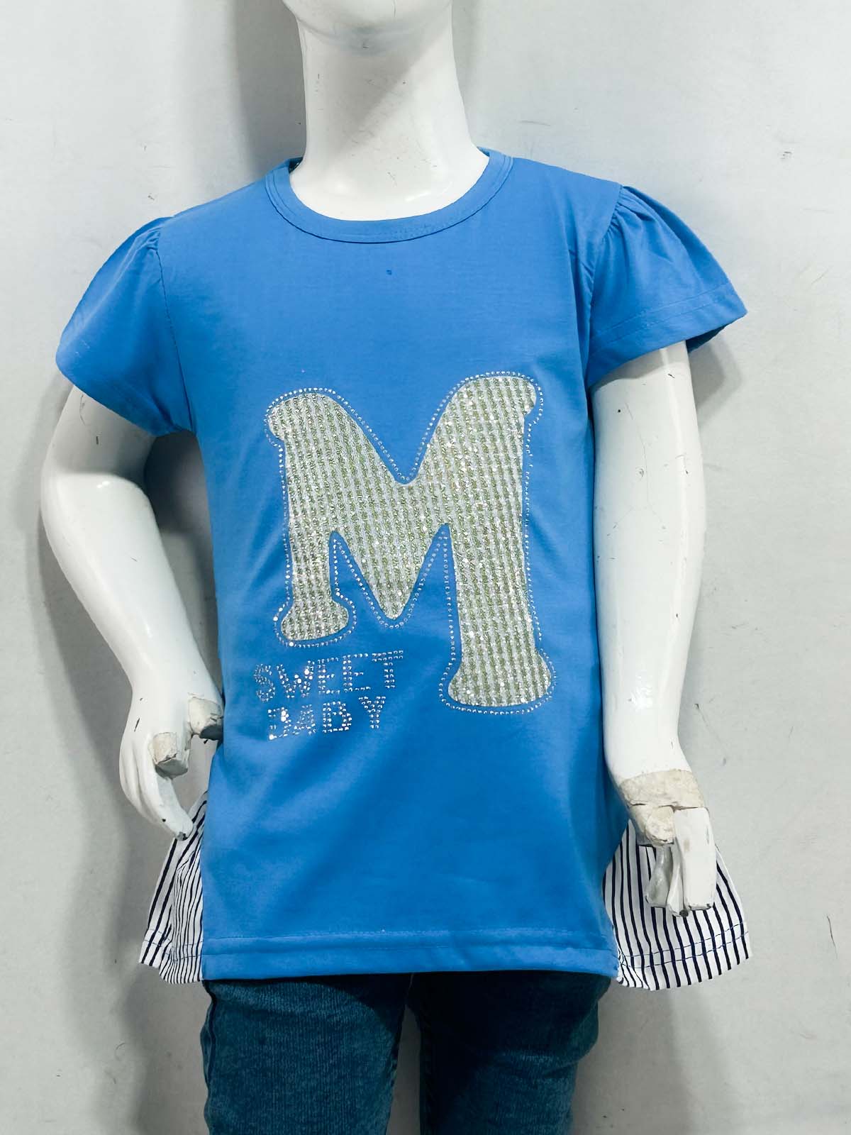 2Yrs - 7Ys M Blue T-Shirt For Girls SK GTS113
