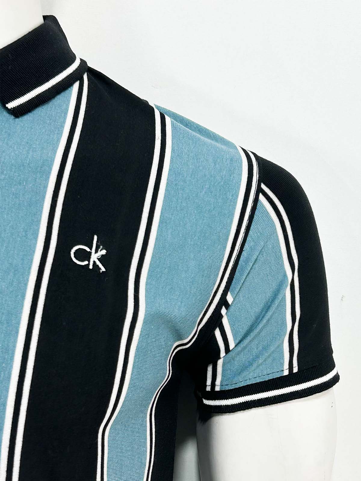Blue Striped Polo T-Shirt For Men MTS462