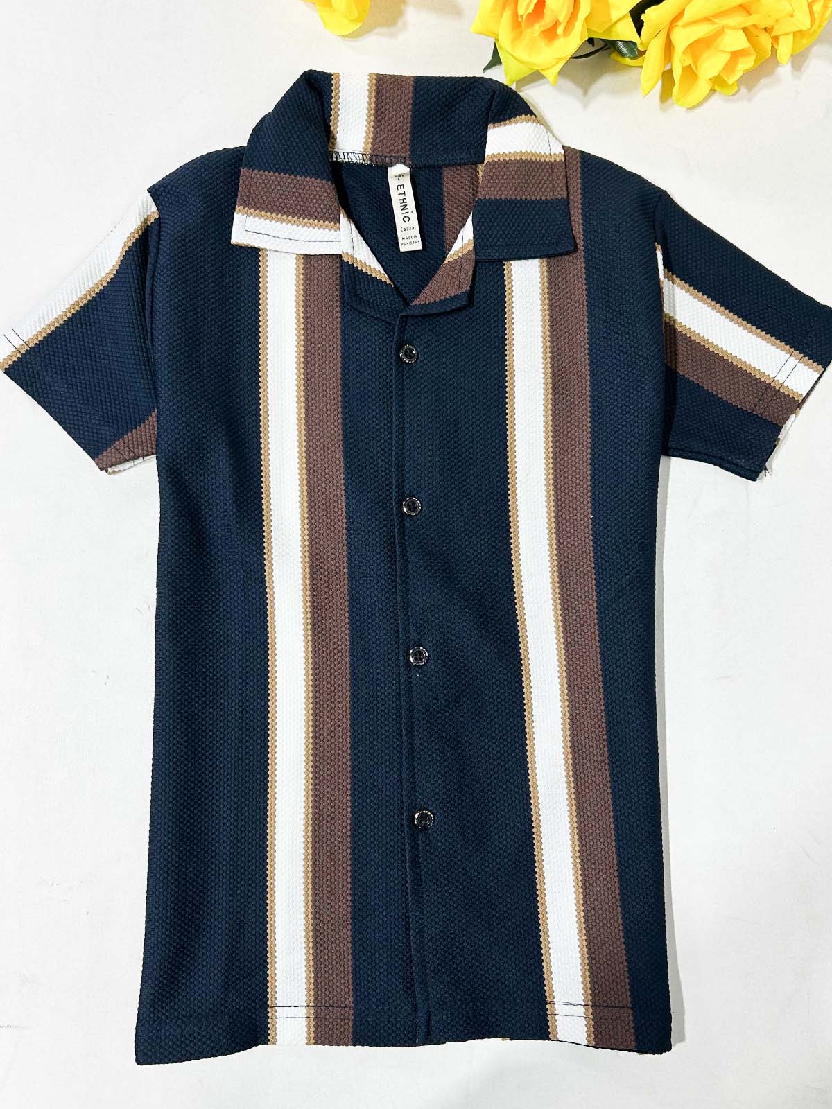 4Yrs - 10Yrs Navy Blue Old Money Shirt for Boys BCS59