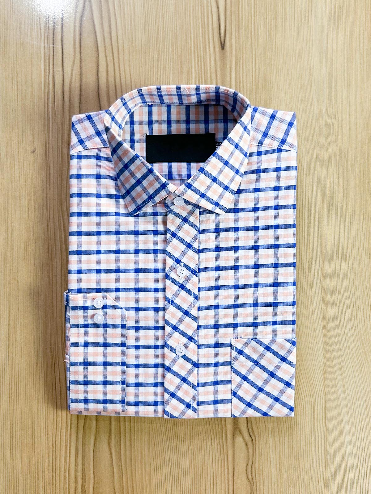 B White Checks Formal Dress Shirt For Men MFS414