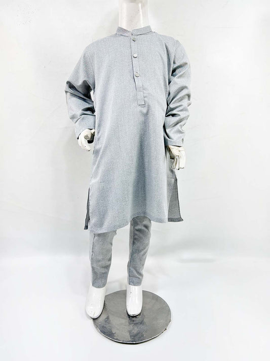 5Yrs - 14Yrs Grey Kurta Pajama Suit For Boys AM BKS166