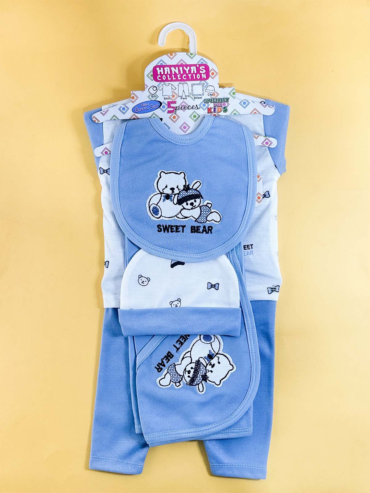 0Mth - 3Mth Blue 5Pcs Gift Set For Newborn HG NBGS313