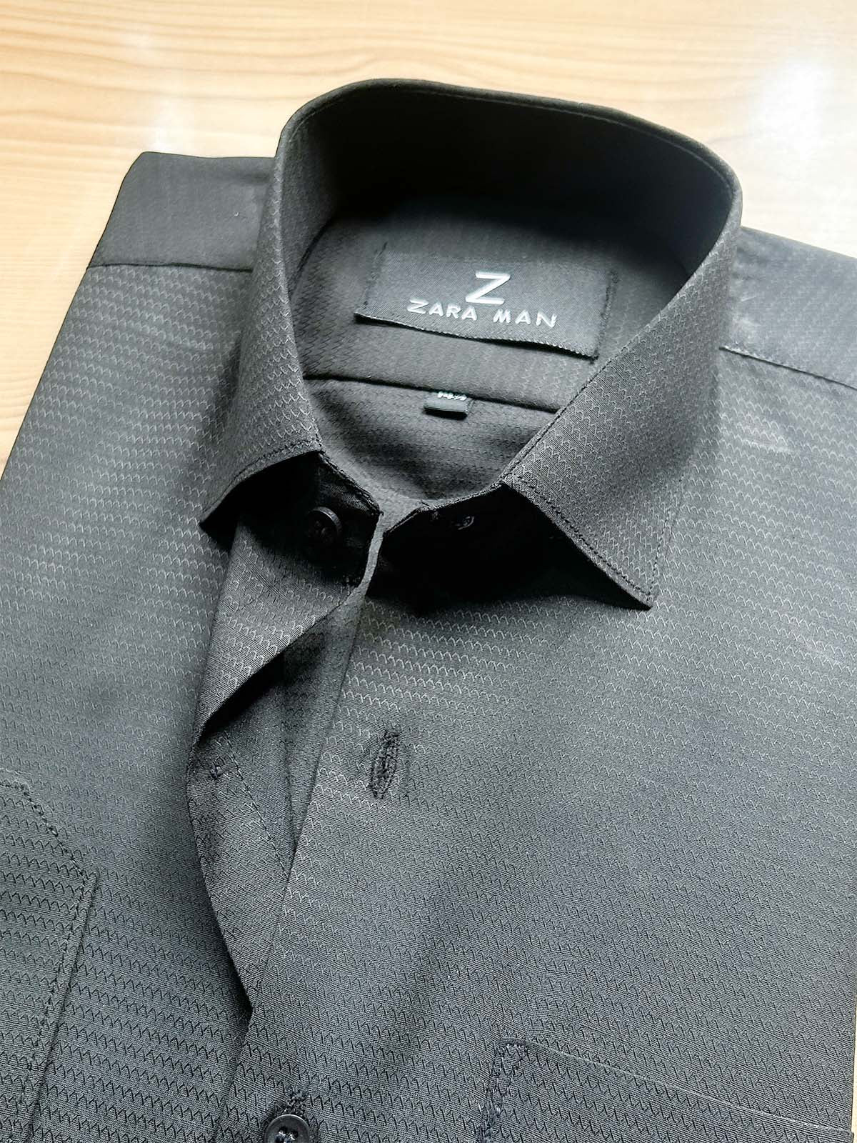 MFS603 Grey Textured Formal Dress Shirt For Men
