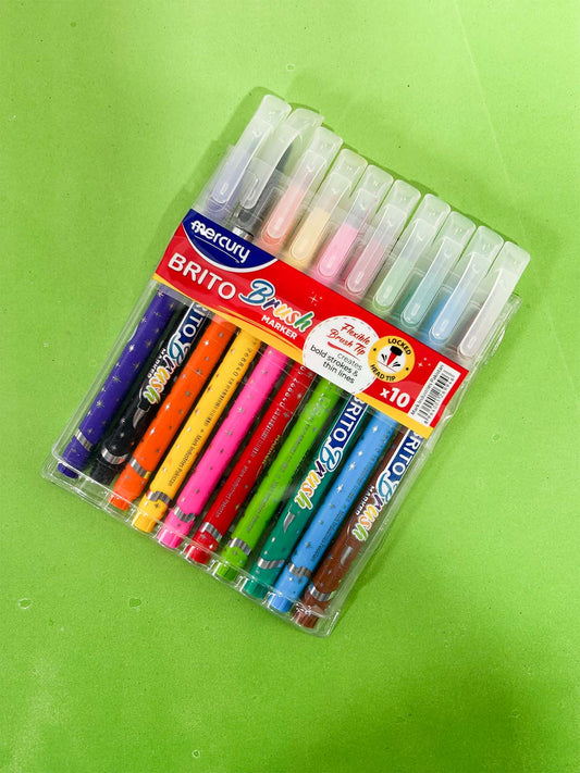Pack Of 10 Mercury Brito Brush Marker PB233