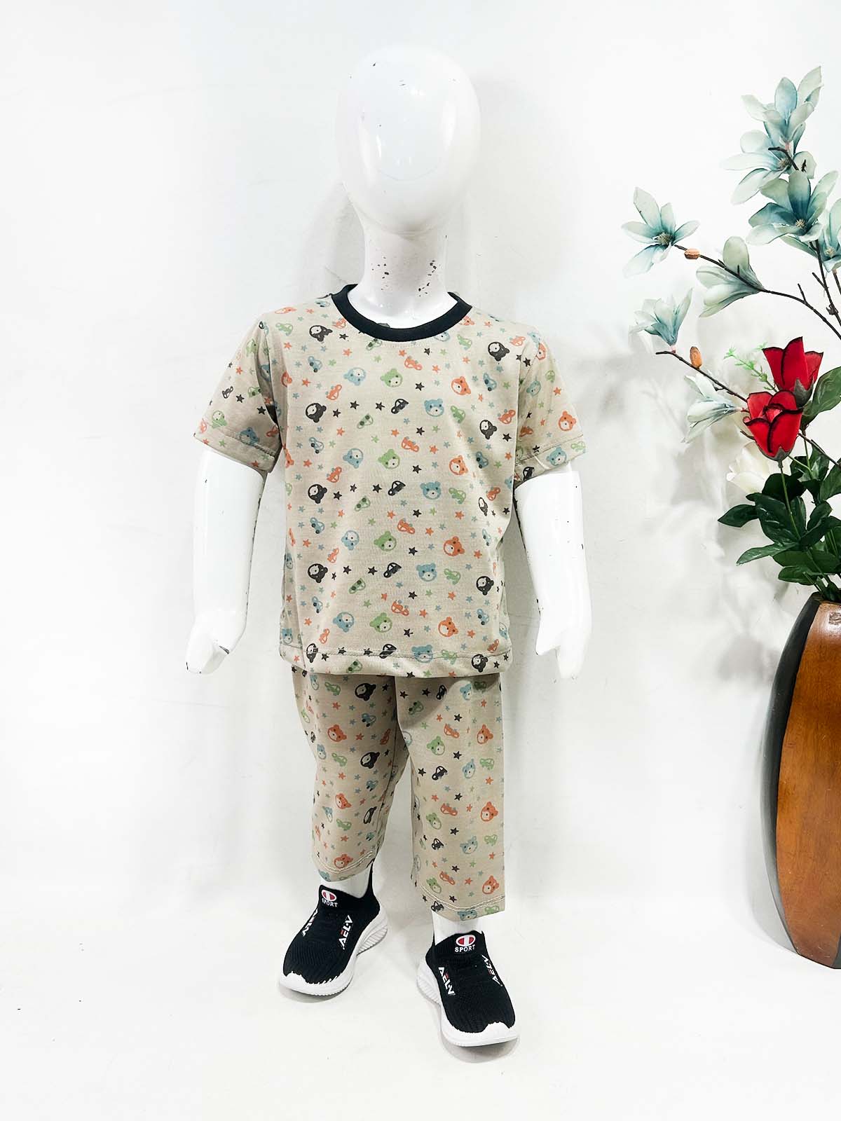 1Yrs - 5Yrs Brown Jersey Night Suit For Kids NG BNS44