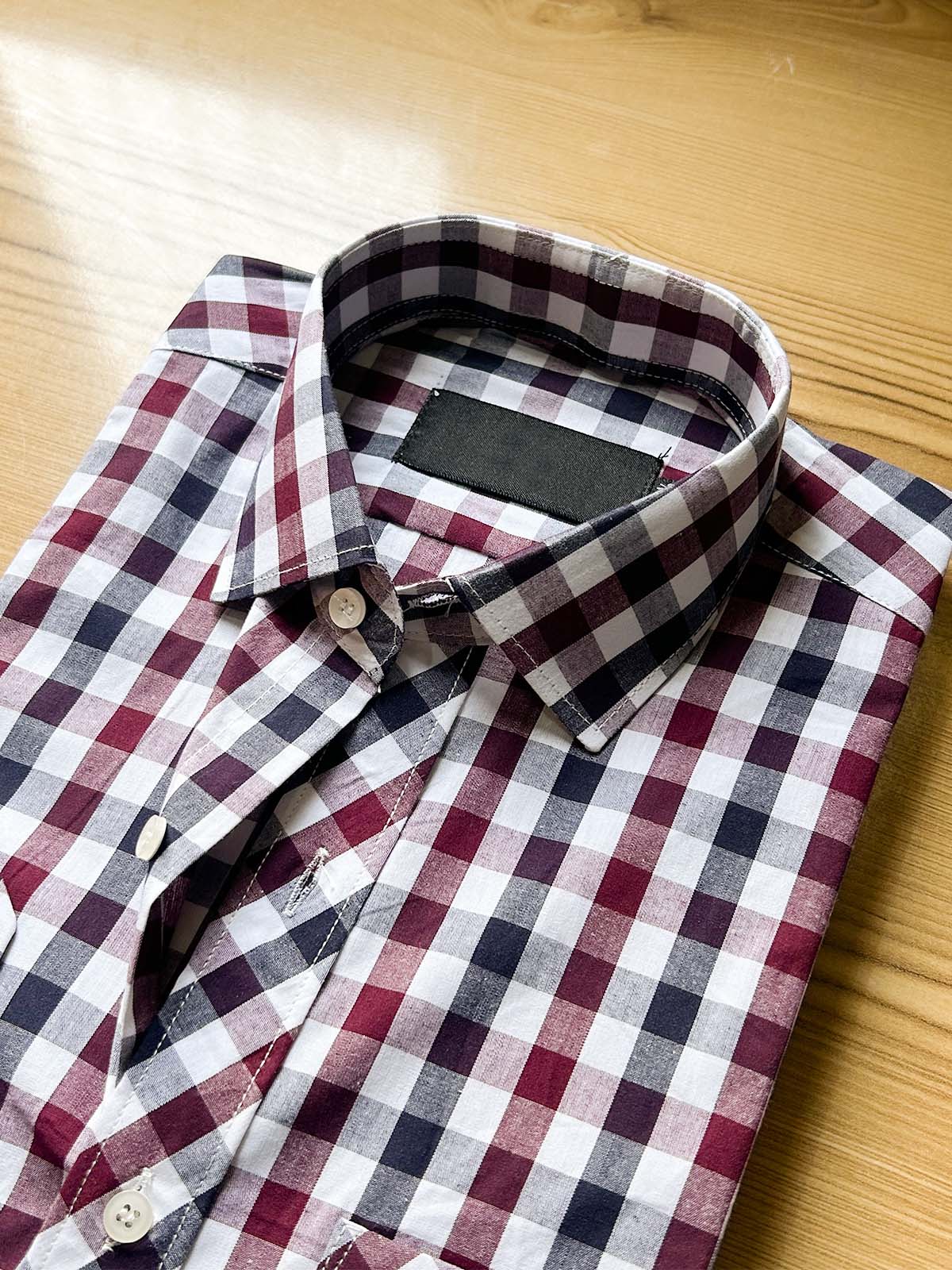 Red Checks Formal Dress Shirt For Men MFS536