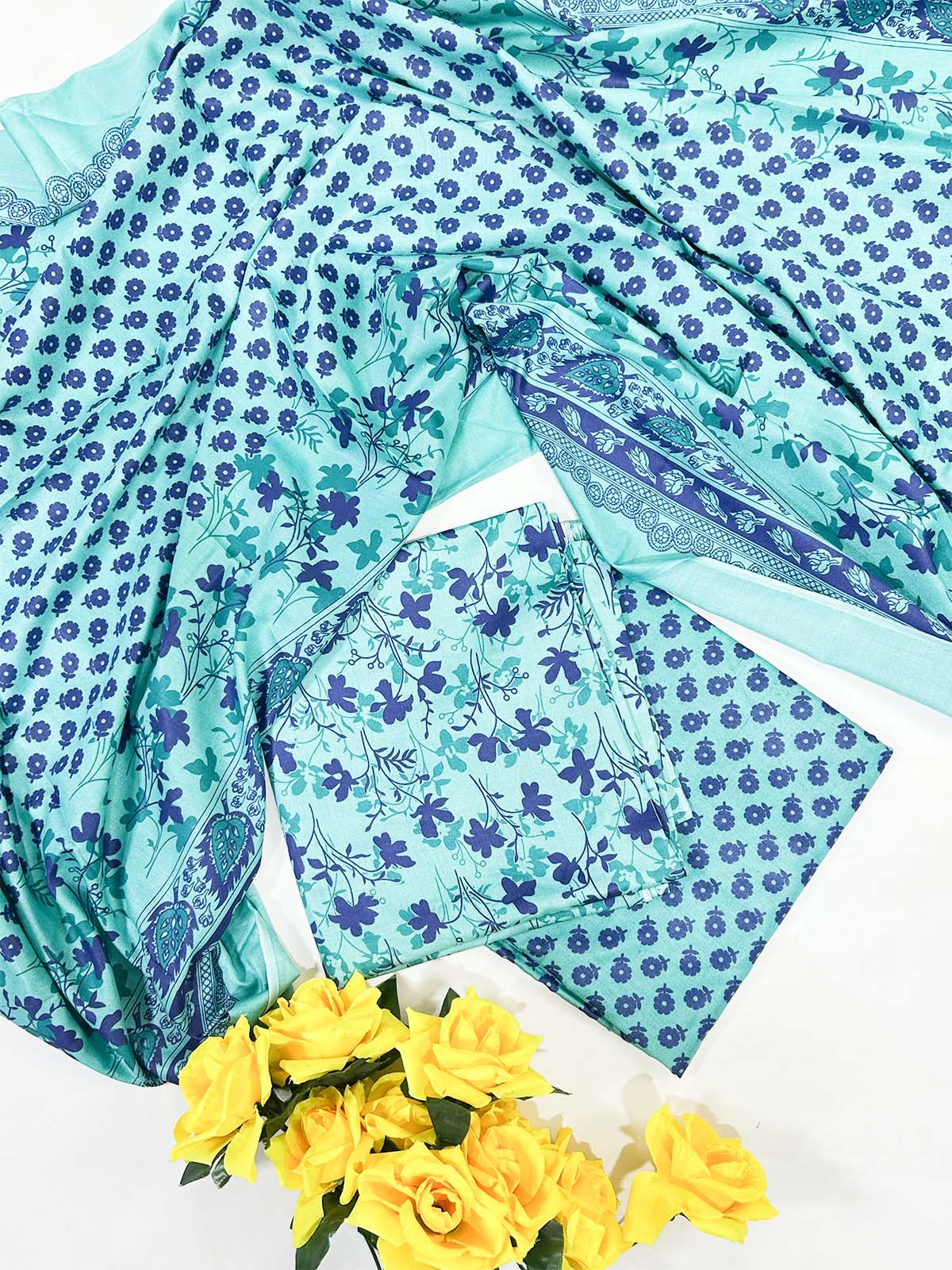 3Pcs Unstitched Digital Lawn Suit For Women WU176