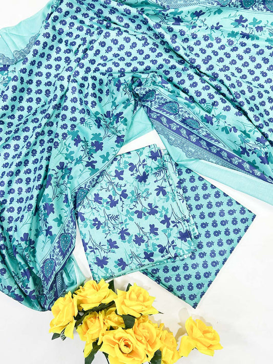 3Pcs Unstitched Digital Lawn Suit For Women WU176