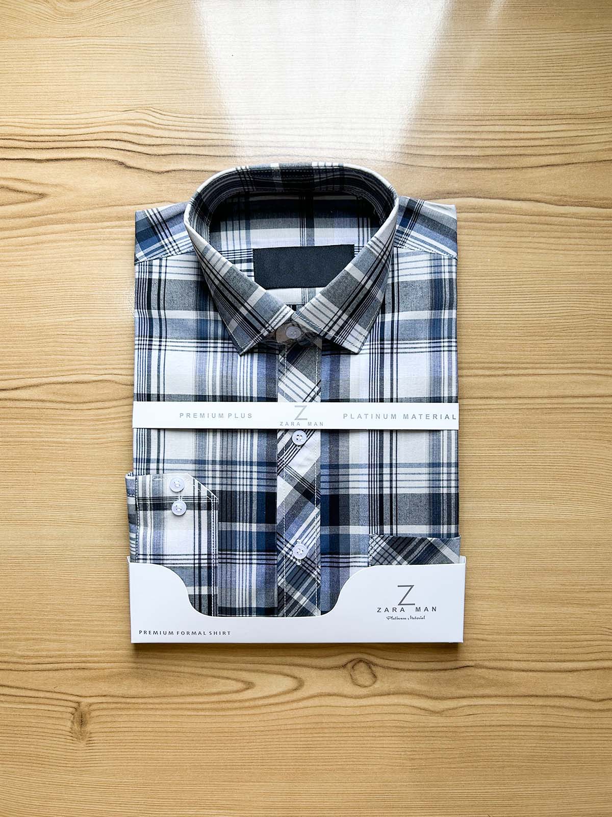 B Black Checks Formal Dress Shirt For Men MFS438