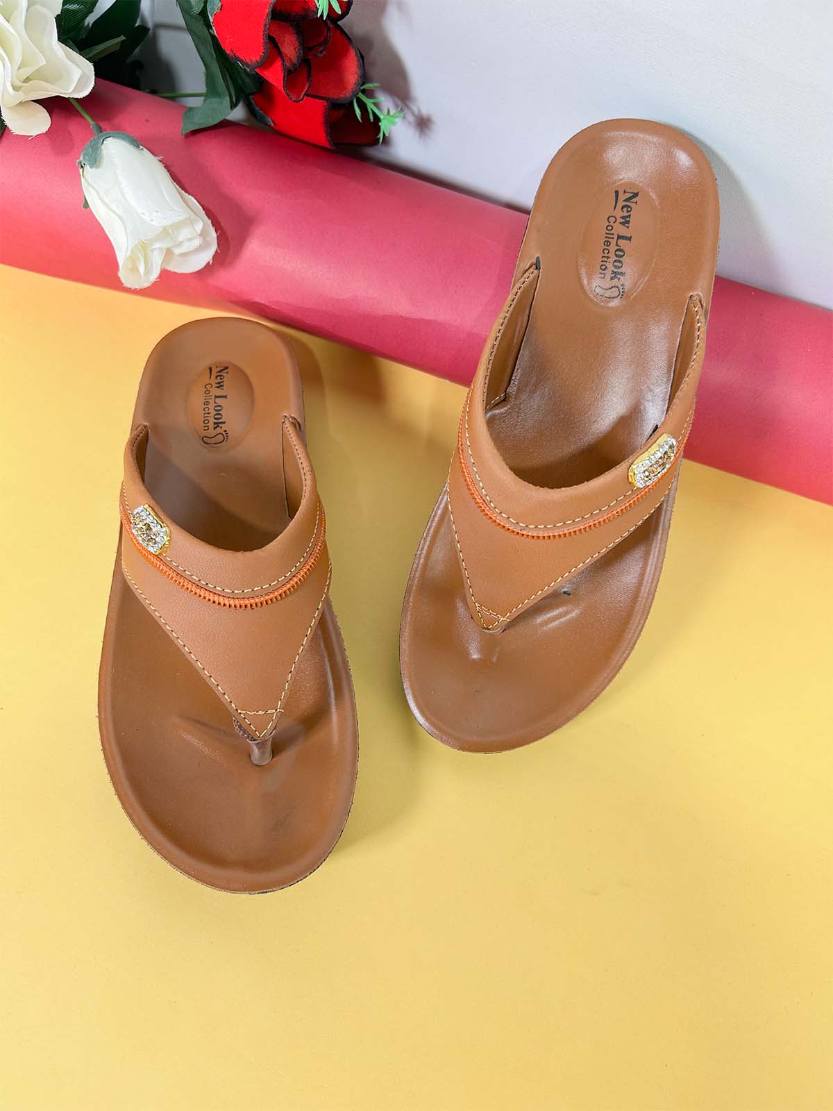 Brown Casual Slipper for Women WS40