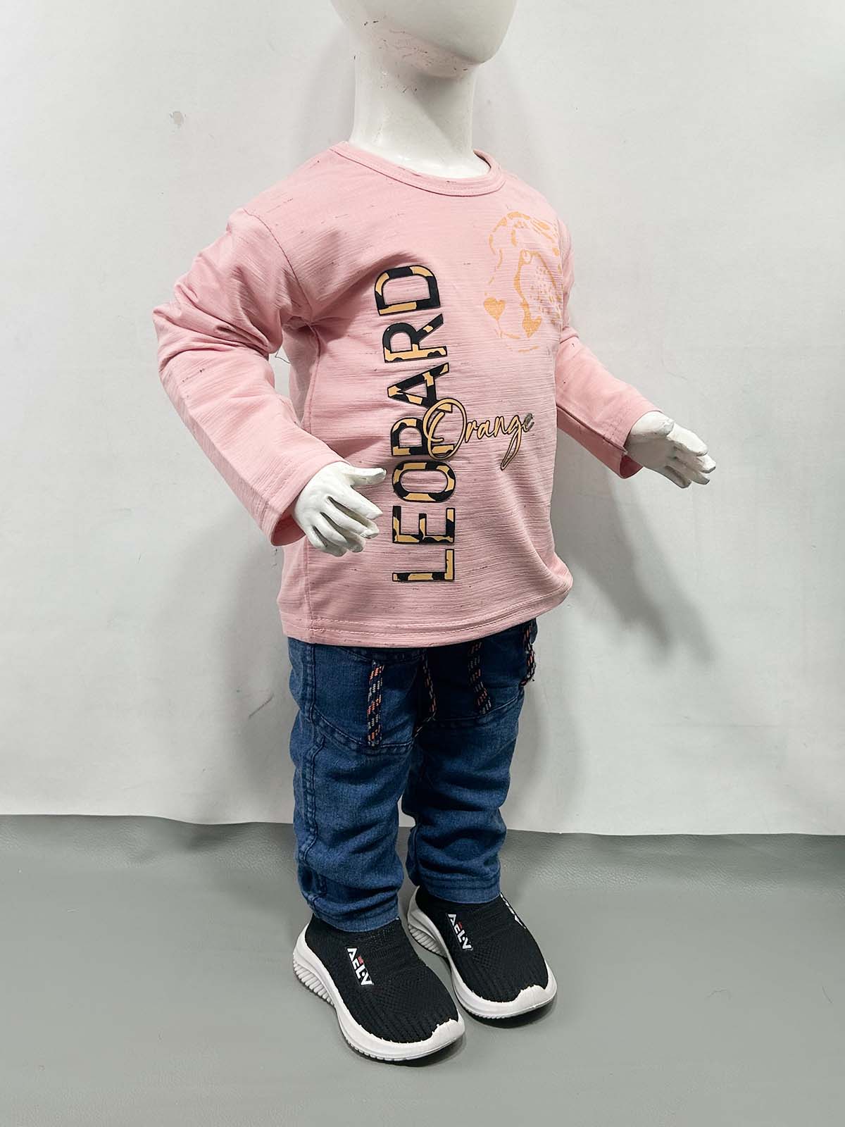 1Yr - 4Yrs Leopard Pink Suit For Kids RZ BS744