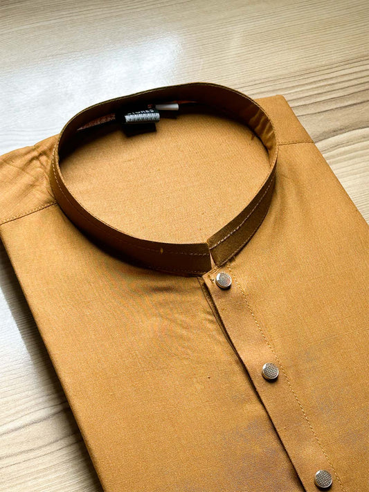 Mustard Plain Kurta for Men MK28