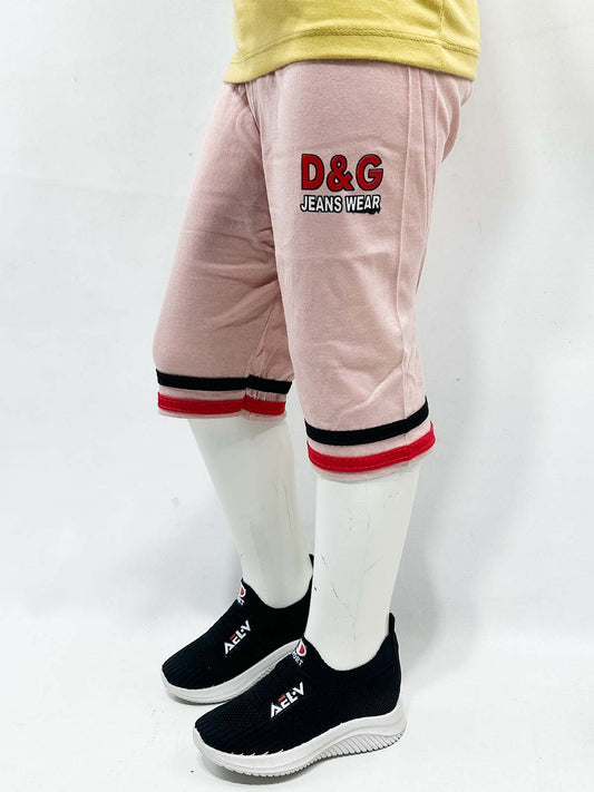 2Yrs - 5Yrs Dull Pink Boys 3-QTR Short For Boys BQS31