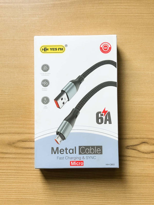 CB-02 6A Metal USB to Micro Data Cable