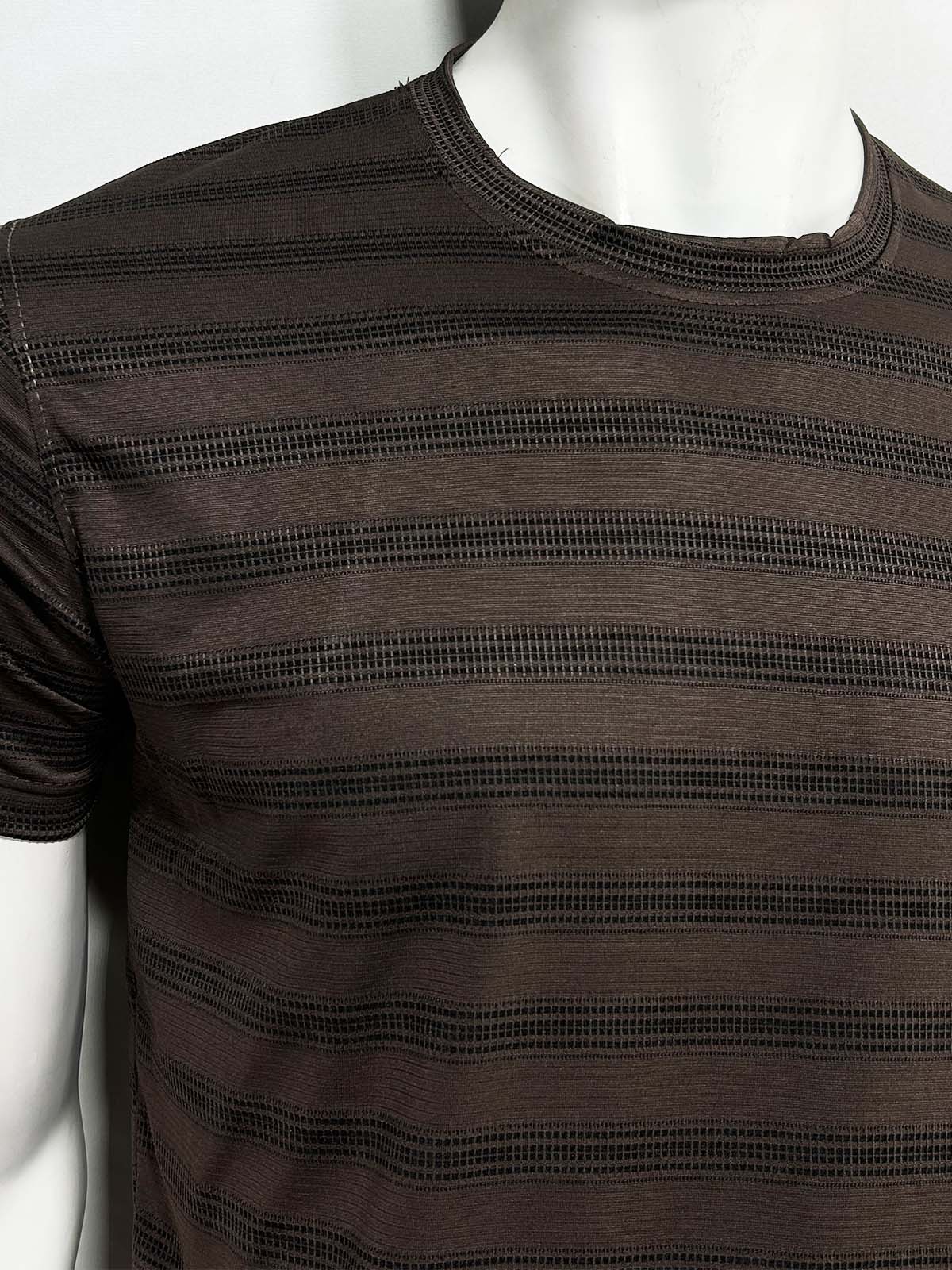 Brown Striped T-Shirt For Men MTS499