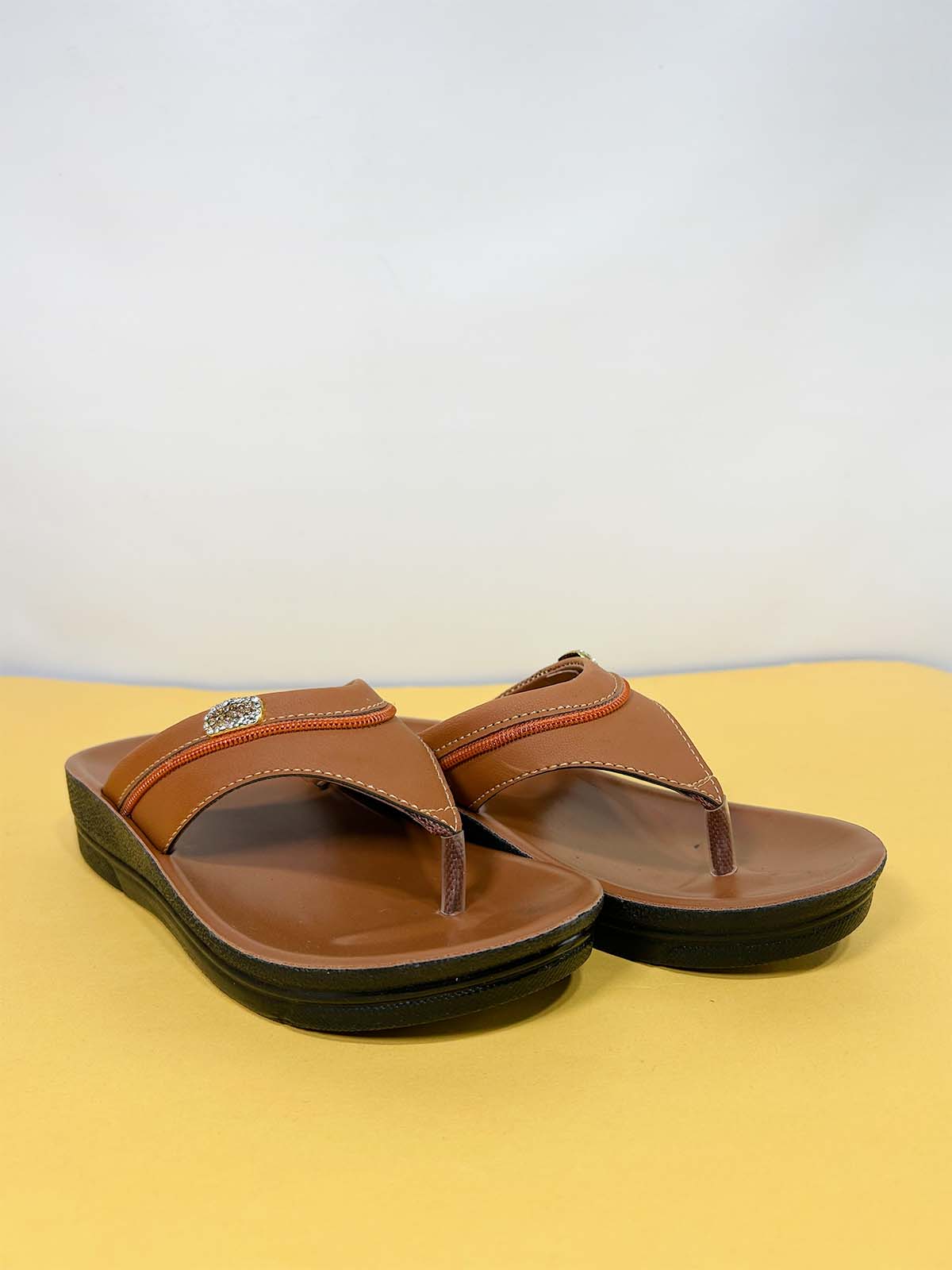 Brown Casual Slipper for Women WS40
