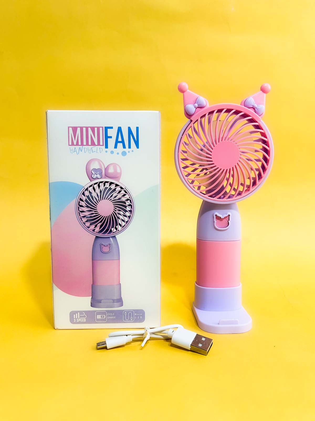 282 Pink Rechargeable Mini Portable Fan KTY202