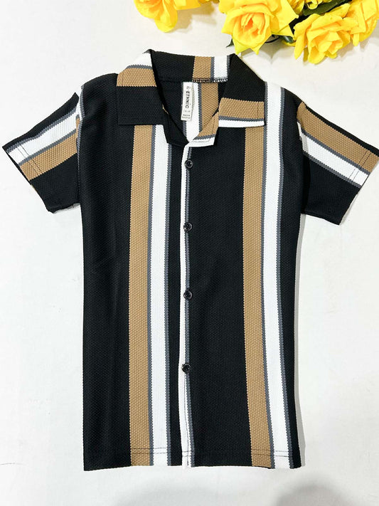 4Yrs - 10Yrs Black Old Money Shirt for Boys BCS60