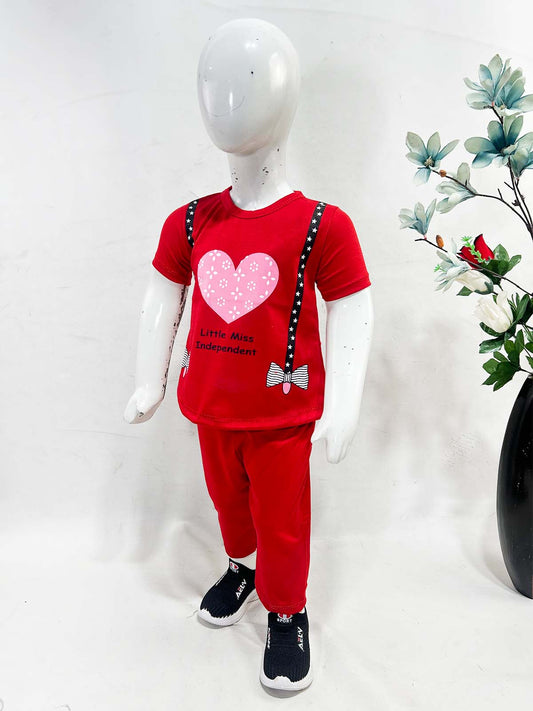 1Yr - 4Yrs Heart Red Suit For Girls RG GS425