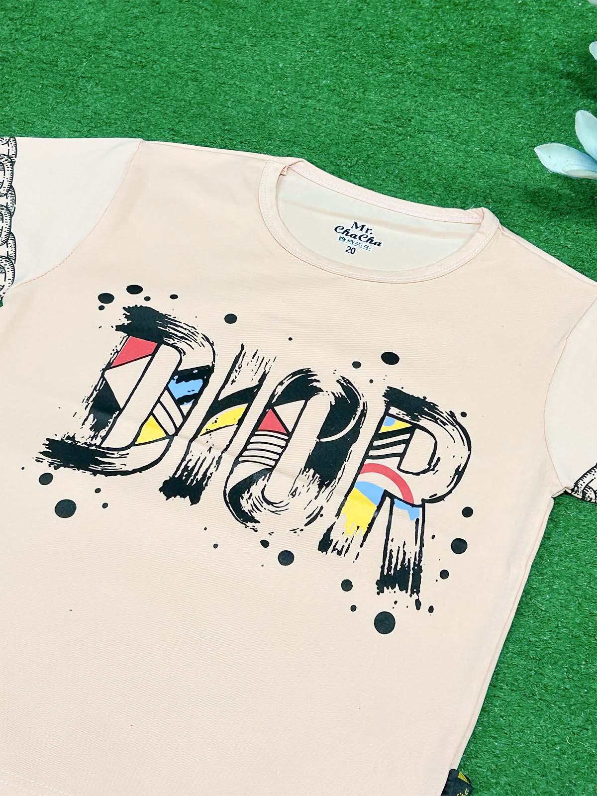 3Yrs - 7Yrs Dior Peach T-Shirt For Boys SG BTS132