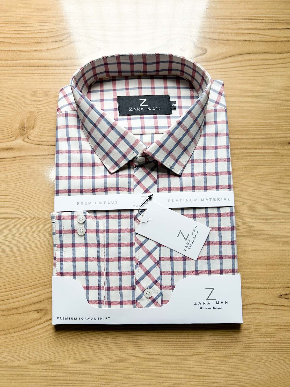 Beige Checks Formal Dress Shirt For Men MFS546