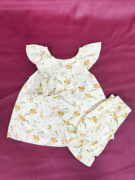 2Yrs - 5Yrs Yellow Floral Frock For Girls GF33