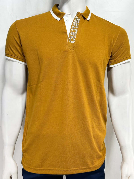 Yellow Culture Polo T-Shirt For Men MTS421
