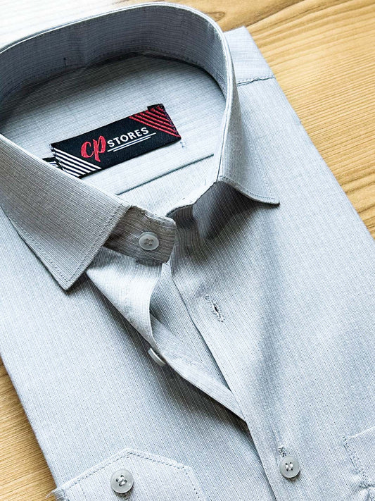 Grey Lines Formal Dress Shirt For Men MFS447