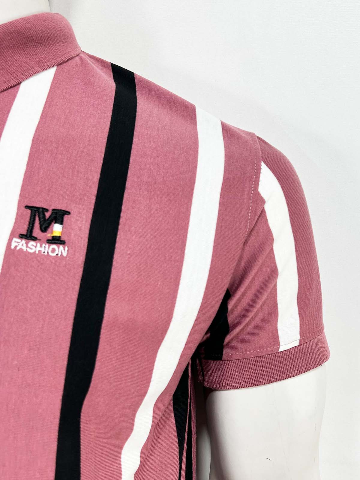Blush Striped Polo T-Shirt For Men MTS463