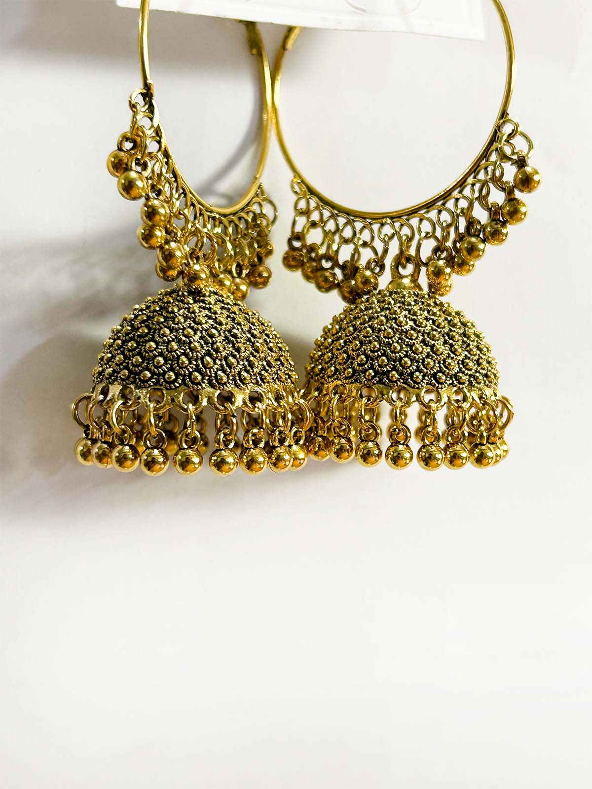 Golden Jhumka Earrings Set WGN43