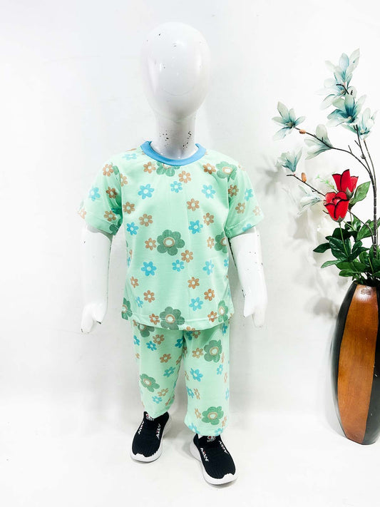 1Yrs - 5Yrs Green Jersey Night Suit For Kids NG BNS45