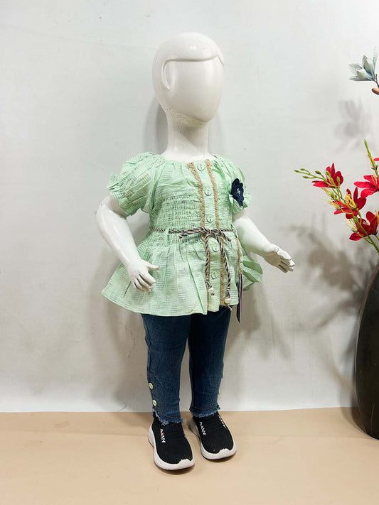 1Yr - 4Yrs Green Suit For Girls TG GS463