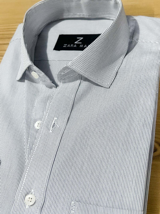 MFS611 Grey Lines Formal Dress Shirt For Men