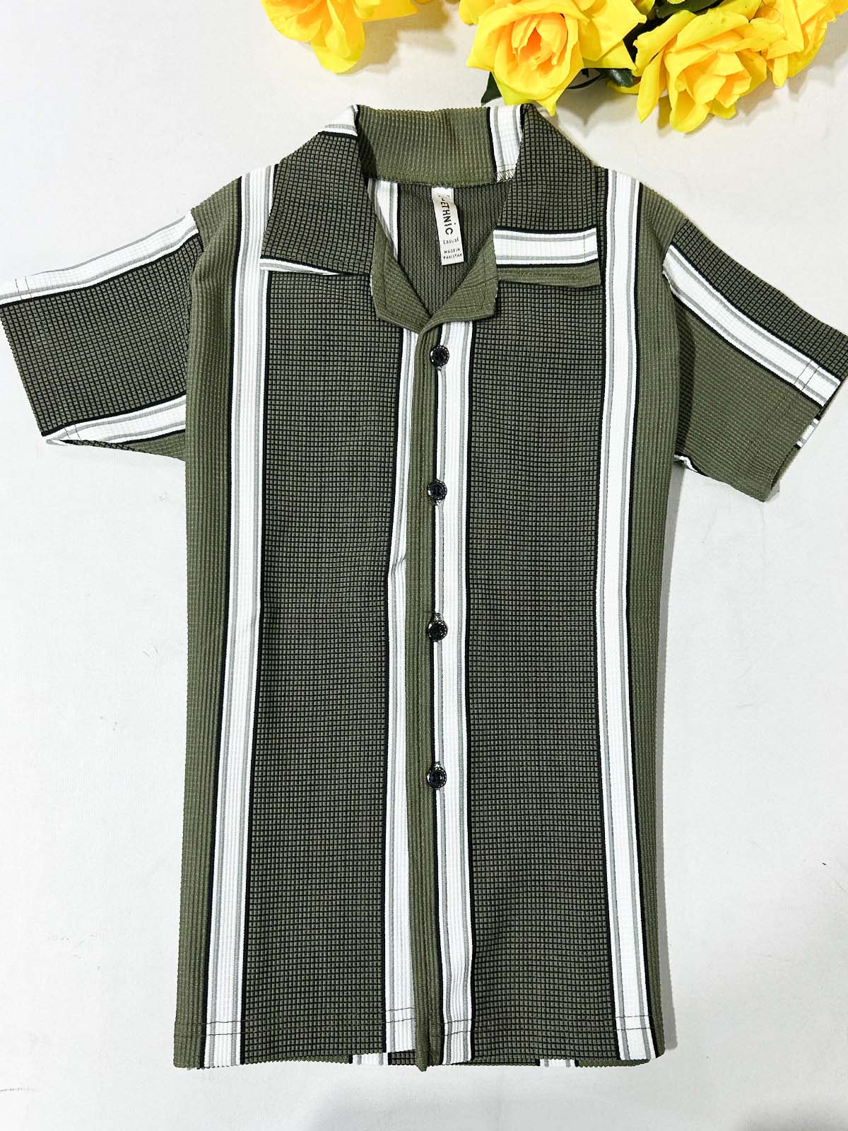 4Yrs - 10Yrs Green Old Money Shirt for Boys BCS61