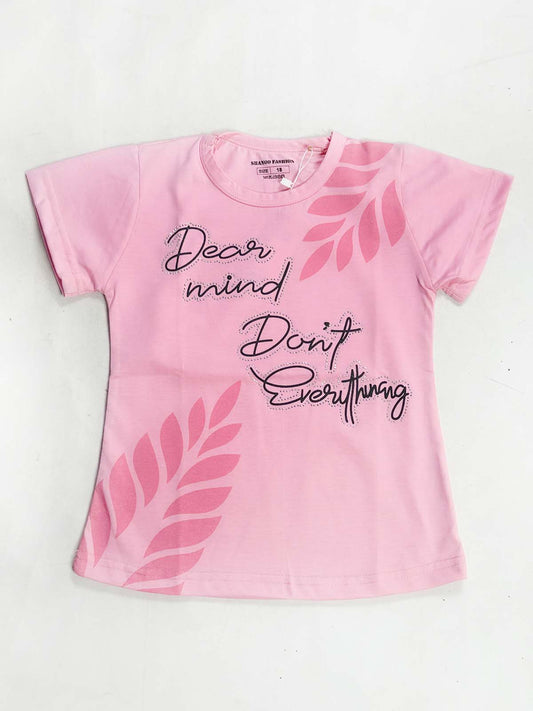 2Yrs - 7Ys Dear Pink T-Shirt For Girls SK GTS129