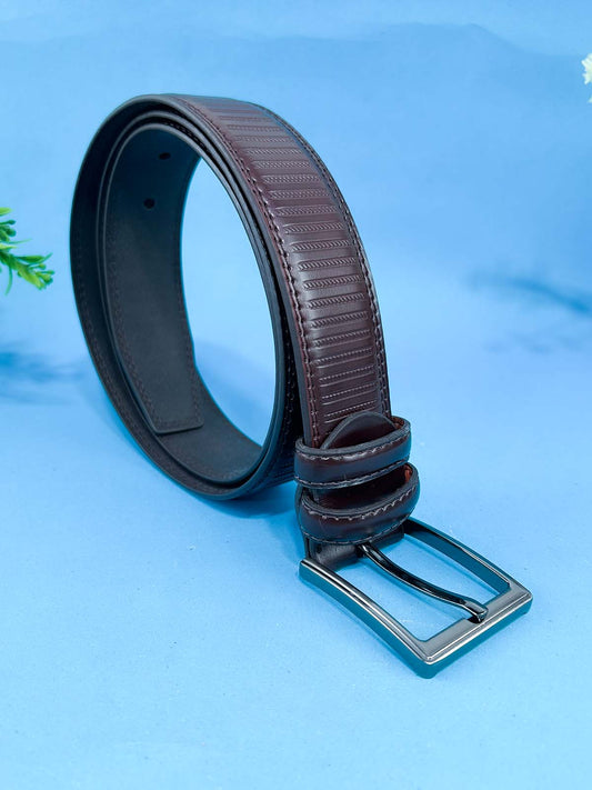Brown Faux Leather Belt For Men MB85