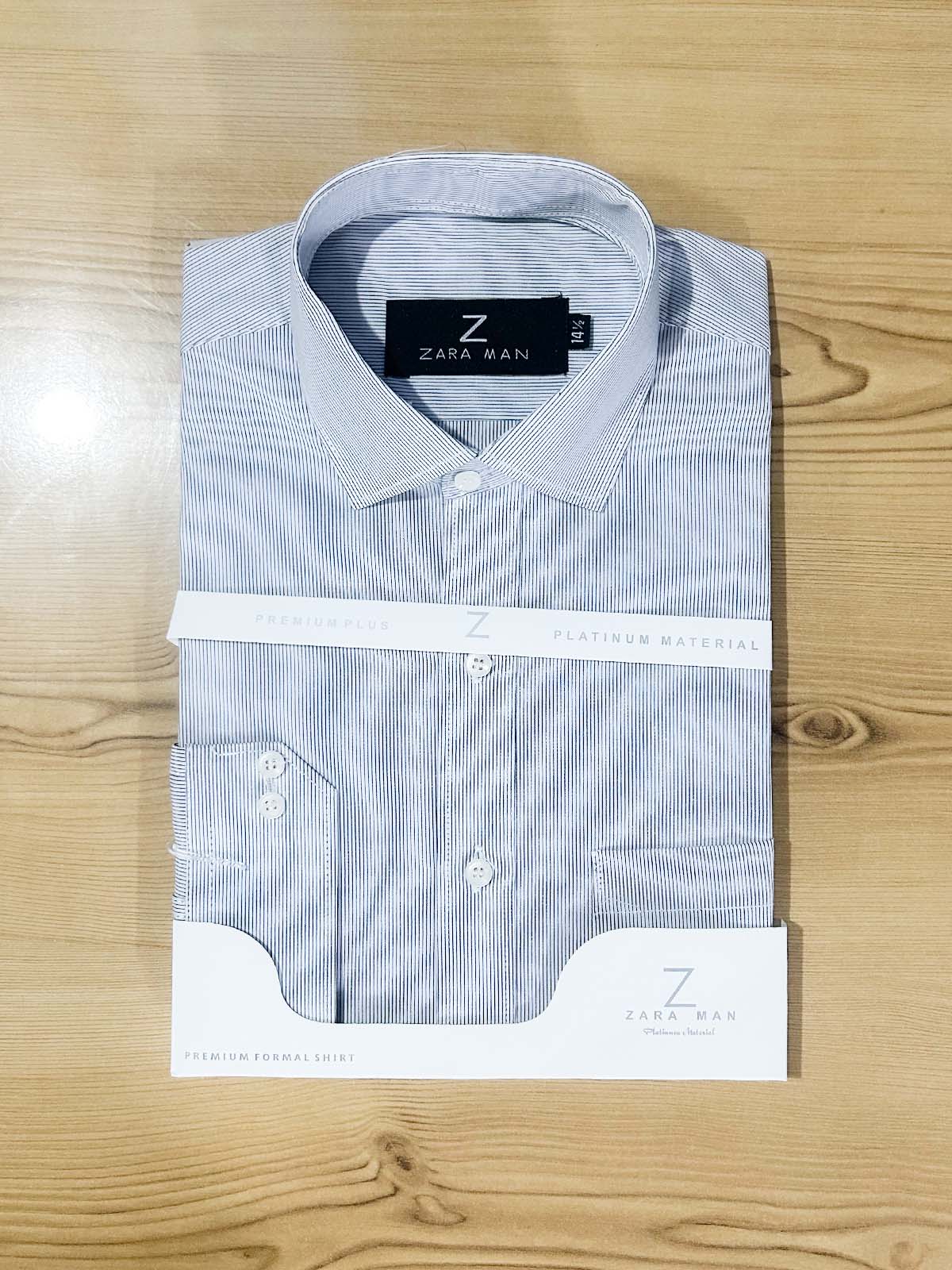 MFS611 Grey Lines Formal Dress Shirt For Men