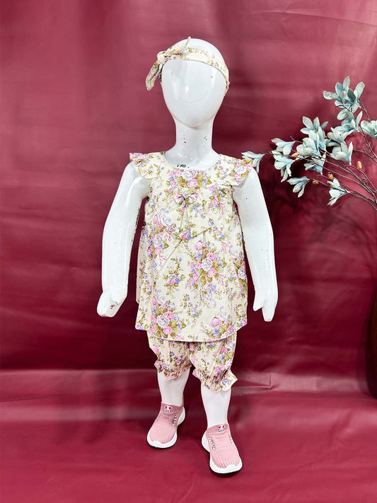 2Yrs - 5Yrs Yellow Floral Frock For Girls GF34