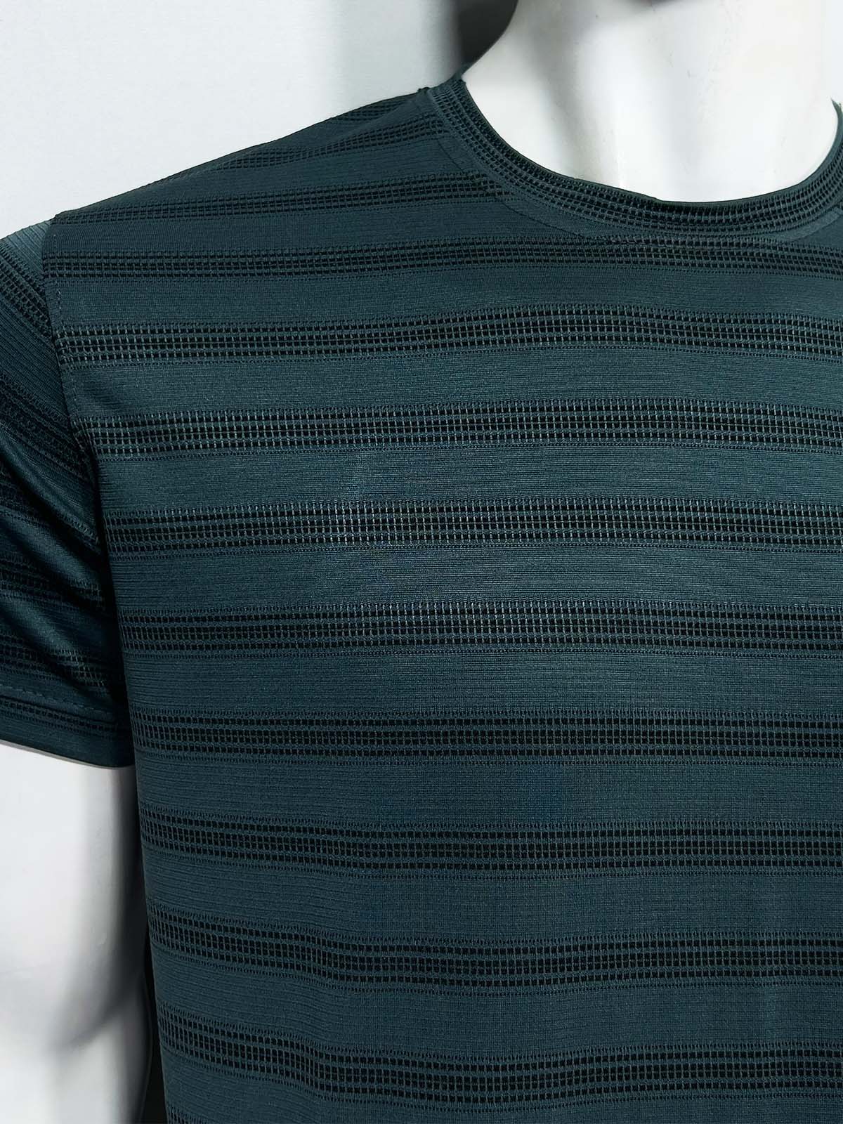 Green Striped T-Shirt For Men MTS501