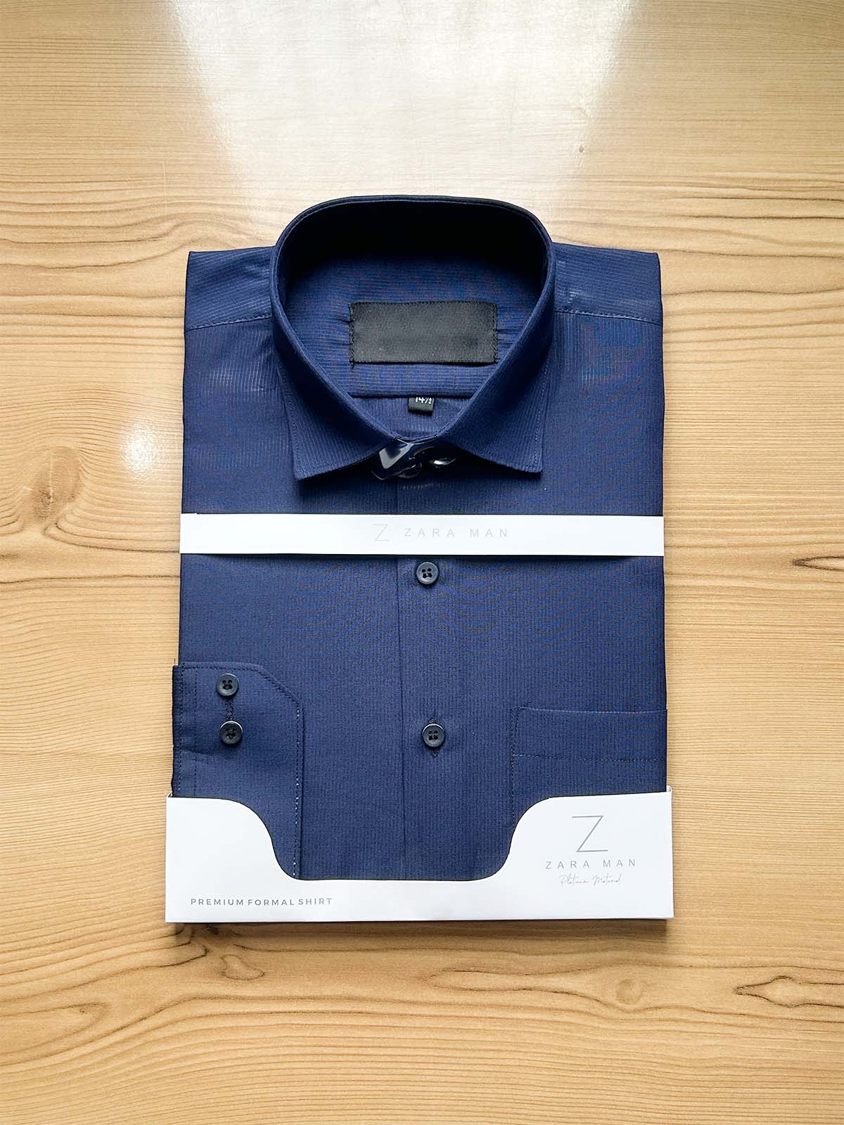 Dark Blue Self Formal Dress Shirt For Men MFS509