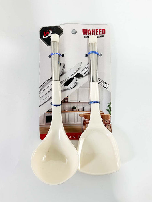 Pack Of 2 White Spoon & Spatula Set