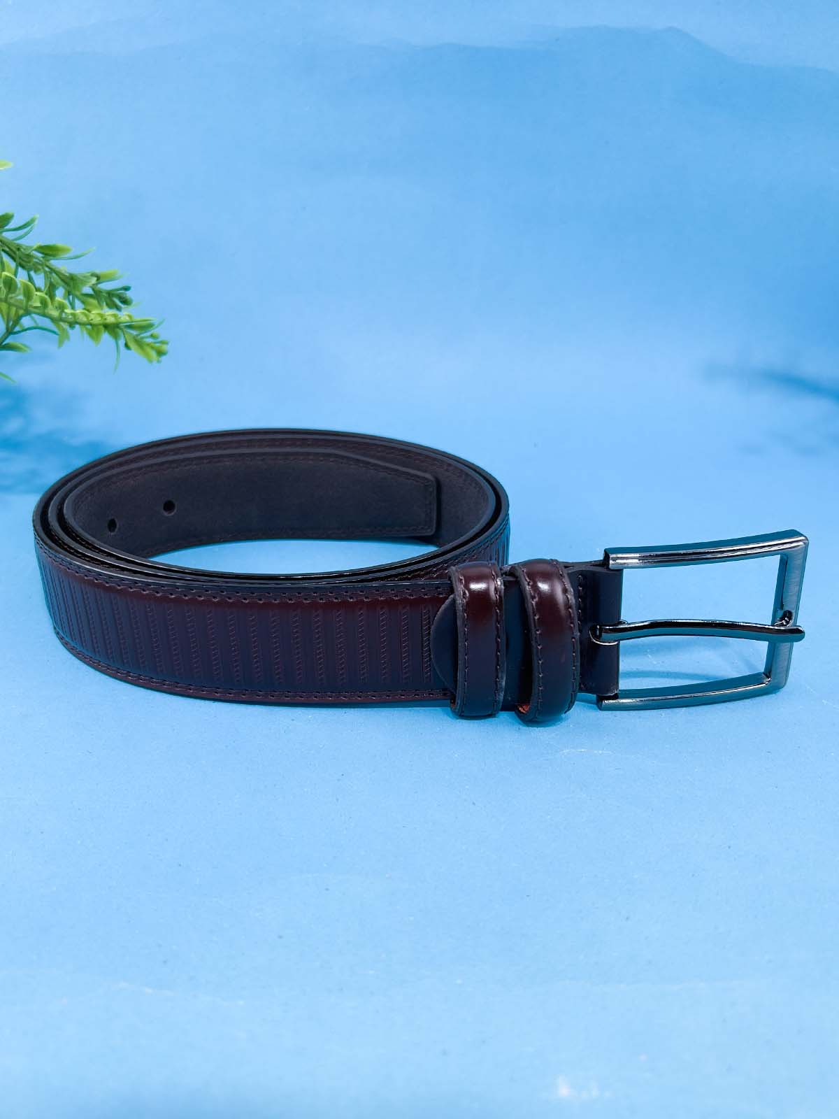 Brown Faux Leather Belt For Men MB85