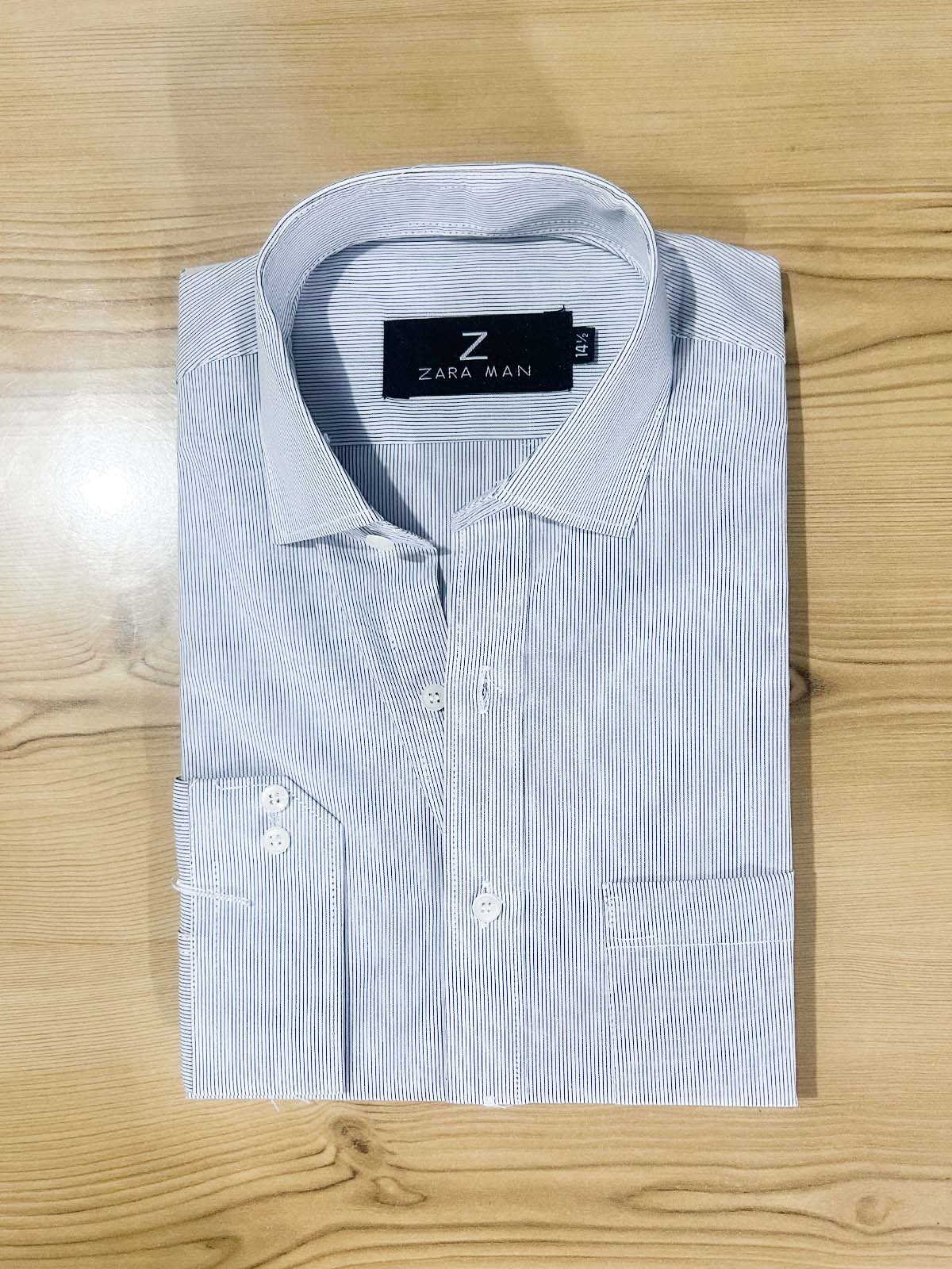 MFS611 Grey Lines Formal Dress Shirt For Men