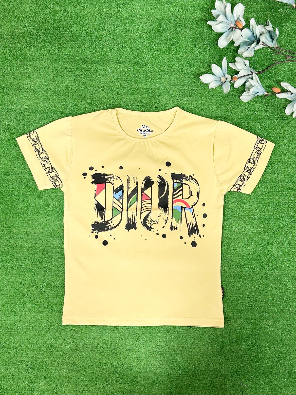 3Yrs - 7Yrs Dior Yellow T-Shirt For Boys SG BTS133