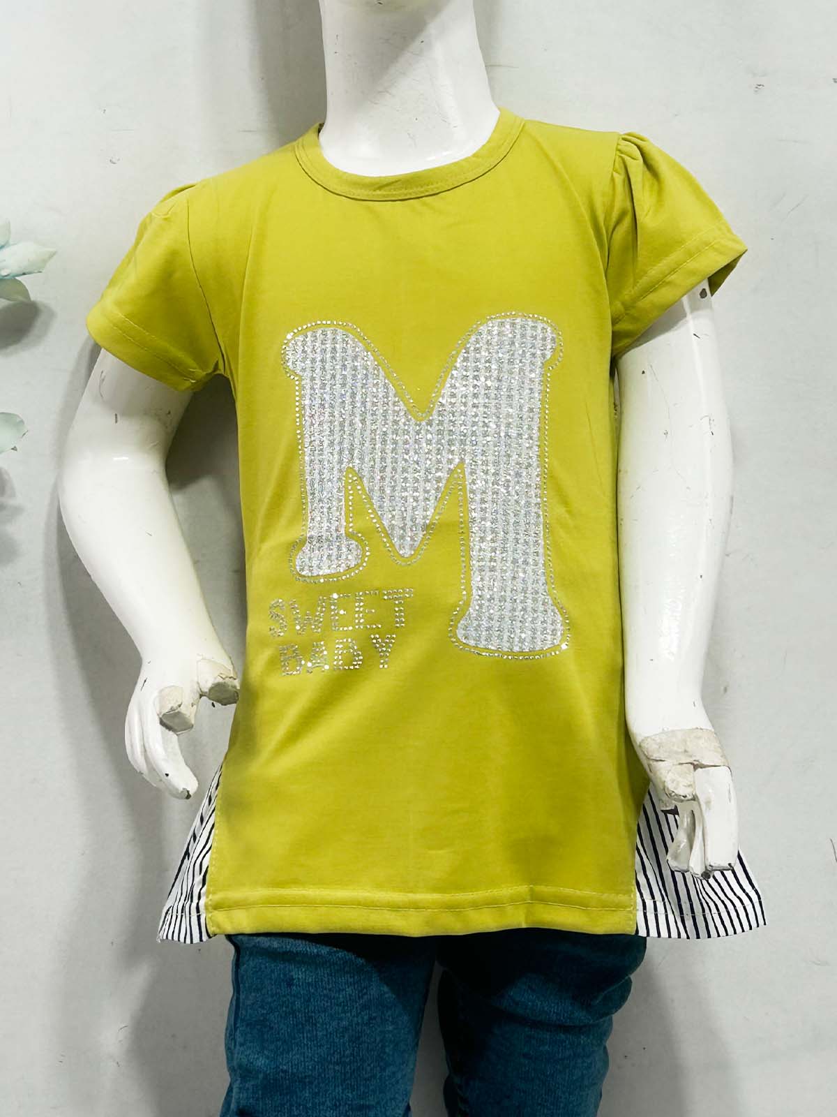 2Yrs - 7Ys M Olive T-Shirt For Girls SK GTS111